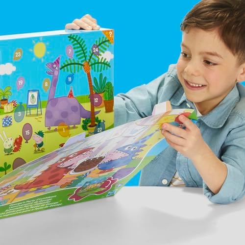 George's Party Advent Calendar with 24 Surprise Toys and Stickers Including 5 Figures, Preschool Toys for Girls and Boys 3 and Up