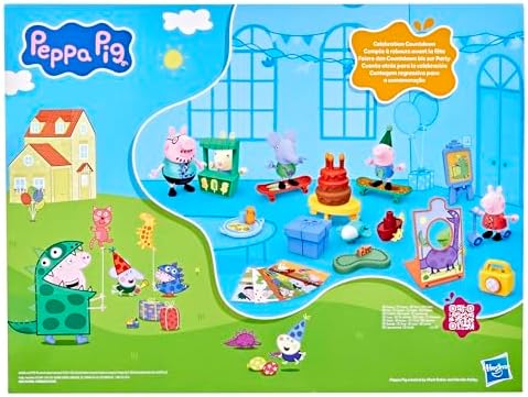 George's Party Advent Calendar with 24 Surprise Toys and Stickers Including 5 Figures, Preschool Toys for Girls and Boys 3 and Up