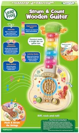 Strum and Count Wooden Guitar, Musical Toddler Toy