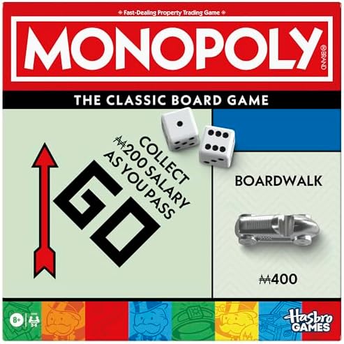 Board Game | Classic Game with Storage Tray and Larger Tokens | Ages 8+ | 2 to 6 Players | Family Games for Kids and Adults | Kids Gifts