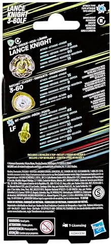 Beyblade X Lance Knight 3-60LF Booster Pack Set with Takara Tomy Attack Type Top, Battling Tops Game Toys, Ages 8+