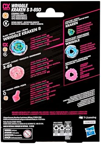 Beyblade X Wriggle Kraken S 3-85O CX Starter Pack Set, Takara Tomy Stamina Type Top and Launcher, Battling Tops Game Toys, Ages 8+
