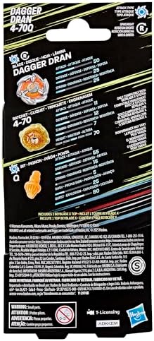 Beyblade X Dagger Dran 4-70Q Booster Pack Set with Takara Tomy Attack Type Top, Battling Tops Game Toys, Ages 8+