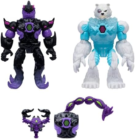 Hybrids Multi Pack, Reveal Different Hybrid Parts To Create 2 Mix & Match Action Figures, Plus Parts Of The Golden Panther Dragon, Fuse Millions Of Beast Combinations - Shark VS Polar Bear