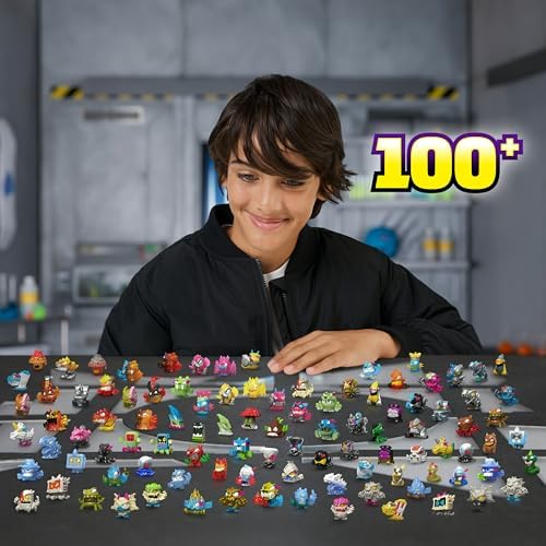 Swarms Series 3, Hyper Fusion Series, 6 Pack - Lab Pack Includes 6 Micro Beasts, 6 Collectible Stickers & 2 Stackable Fusion Caps to Build Out Your Own MrBeast Lab