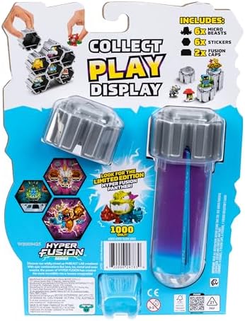Swarms Series 3, Hyper Fusion Series, 6 Pack - Lab Pack Includes 6 Micro Beasts, 6 Collectible Stickers & 2 Stackable Fusion Caps to Build Out Your Own MrBeast Lab