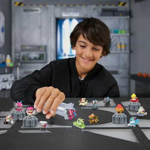 Swarms Series 3, Hyper Fusion Series, 14 Pack Collectible Micro Beasts, 14 Collectible Stickers & 4 Fusion Caps to Build Out Your Own MrBeast Lab - Steel Slushee