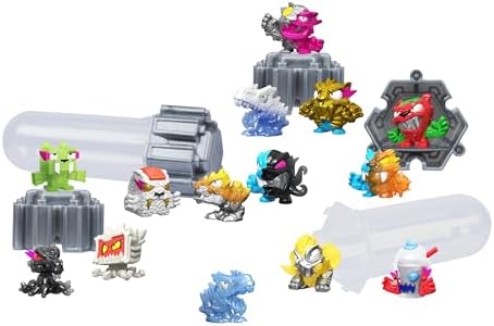 Swarms Series 3, Hyper Fusion Series, 14 Pack Collectible Micro Beasts, 14 Collectible Stickers & 4 Fusion Caps to Build Out Your Own MrBeast Lab - Steel Slushee