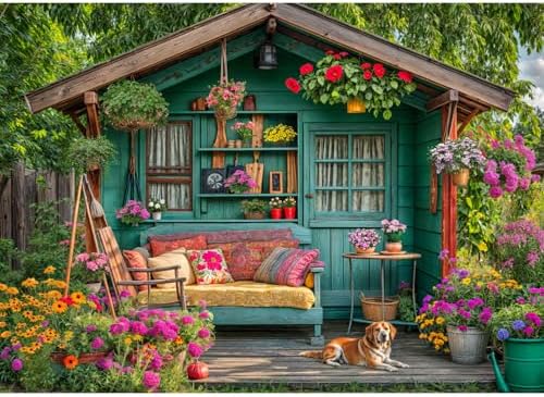 1000 Piece Puzzle for Adults, Flower House Jigsaw Puzzle, Family Puzzles Game, Interlock Perfectly No Dust, Home Decoration Puzzle, Gifts for Valentine's Day Easter Parents