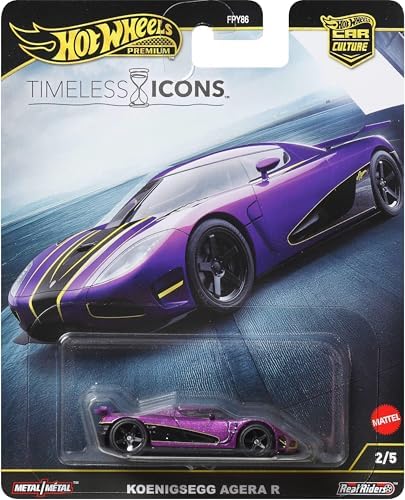 Premium Car Culture Collectible Toy Car, 1:64 Scale Die-Cast Koenigsegg Agera R, Timeless Icons Vehicle with Real Riders Tires