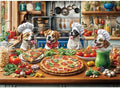 Funny Dog Pizza Jigsaw Puzzle, 1000 Piece Puzzle for Adults, Food Kitchen Puzzles, Animal Pet Lover Challenging Puzzles, Interlock Perfectly No Dust, Gifts for Valentine's Day Easter