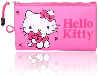Makeup Bag Official License, Pink Neoprene Zip Pouch for Travel, Cute Pencil Pouch and Pencil Bag