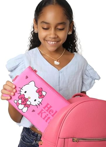 Makeup Bag Official License, Pink Neoprene Zip Pouch for Travel, Cute Pencil Pouch and Pencil Bag