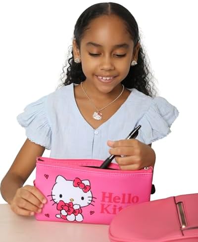 Makeup Bag Official License, Pink Neoprene Zip Pouch for Travel, Cute Pencil Pouch and Pencil Bag