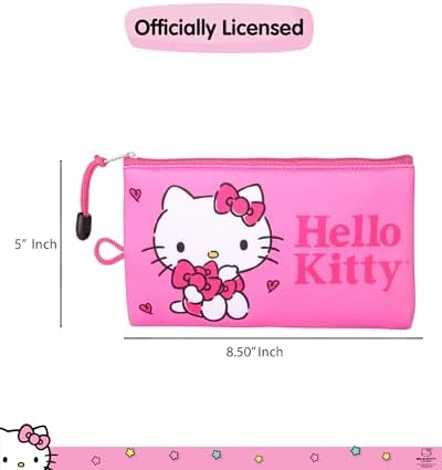 Makeup Bag Official License, Pink Neoprene Zip Pouch for Travel, Cute Pencil Pouch and Pencil Bag