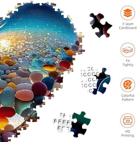 Jigsaw Puzzles for Adults 1000 Pieces, Love Pebbles Beach Puzzle, Impossible Difficult Hard Fun 1000 Piece Jigsaw Puzzles for Adults