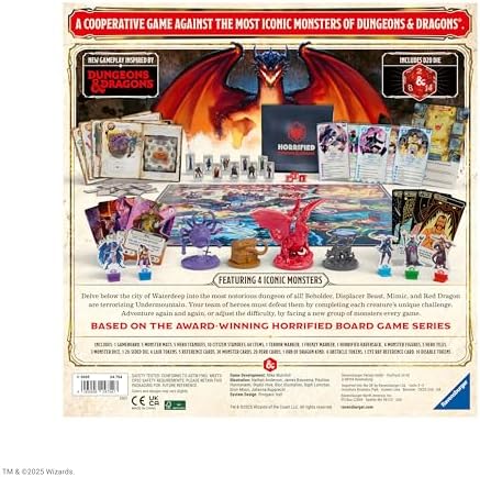 Horrified Games – Dungeons & Dragons – Strategy Board Game – Boost Critical Thinking & Teamwork – Cooperative Gameplay – Unique Monster Challenges – 1 to 5 Players – Adults & Kids 10+