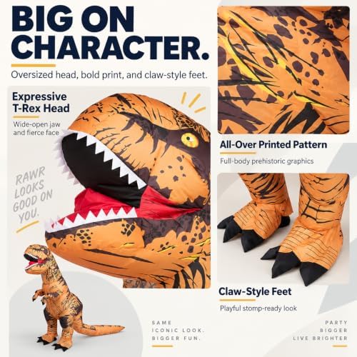 Inflatable Dinosaur Costume T-Rex Blow Up Cosplay Halloween
