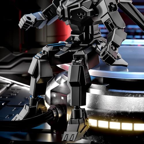 2er Set T13 Action Figure, Assembly Completed Shield Warrior Titan 13 Action Figures, Multi-Jointed Movable Action Figure, Lucky 13 Robot, Desktop Decorations for Game Lovers Toy (Gray+Black)