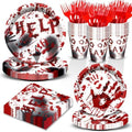 Halloween Bloody Party Plates Supplies Tableware Bloody Plates and Npkins