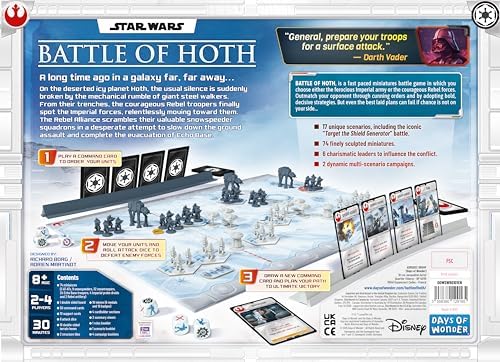 Star Wars: Battle of Hoth Board Game - Command The Imperial Army or Rebel Forces in a Fast-Paced Miniatures Strategy Game, Ages 8+, 2-4 Players, 30 Minute Playtime