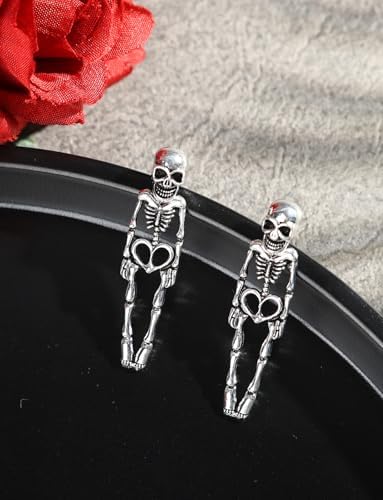 Halloween Earrings for Women,Witch Skull Skeleton Dangle Earrings for Women,Scary Halloween Party Earring for Halloween Accessories