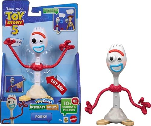 Disney and Pixar Toy Story 5 Interactables Forky | 7-inch Playscale Talking Figure, Movie Phrases, Converses with Other Characters in the Line