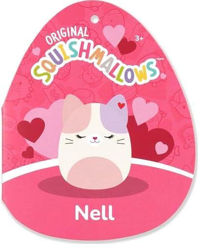 Original 8in Nell The Pink and Purple Calico Cat – Official Jazwares Plush (Little)