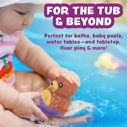 Bobbers™ Bob, Wobble & Float Upright Toddler Bath Toys, 6 Pack | Unique Wobbling Action | Sealed, No Hole Baby Bath Toys | Engaging Bathtub Toys for Kids | Water Table & Baby Pool Play