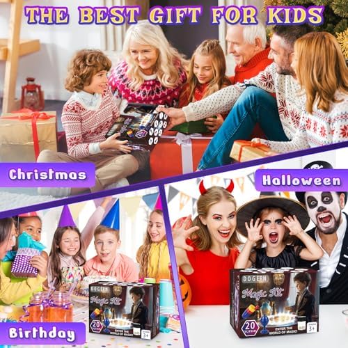 Magic Kit, Magic Tricks Includes Magic Wand and Magician Costume, Exciting Starter Magic Set Gift for Boys Girls Ages 6-12, Magic Tricks for kids, Perfect for Christmas, Halloween, and Birthday
