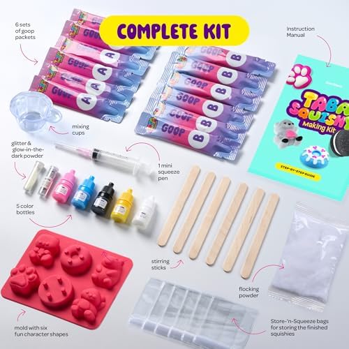 Taba Squishy Making Kit for Kids - Gifts for Girls - Kids Crafts - 6 7 8 9 10 11 12 Year Old Girl Birthday Gift - Squishies Craft Kits - Arts and Crafts for Kid for 8-12 - Toys for Girls
