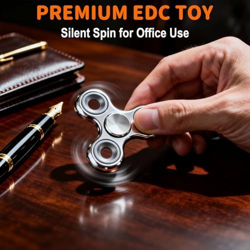 Fidget Toys Adults 5 Pack,Electroplated Metal Fidget Spinner Stress Reducer,High Speed 3-5 Min Quite Spins,Fidgets for Adults & Teens & Kids Age 6+,Valentines Day Gifts