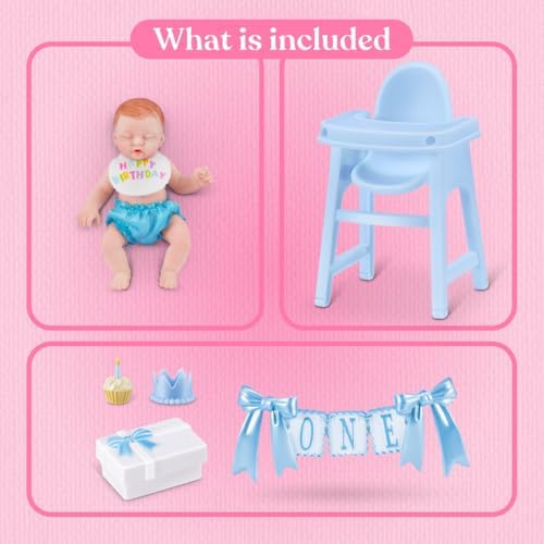My Mini Birthday Series 1 – Collectible Mystery Capsule Baby Doll with Birthday Party Theme, Accessories & Playset, UNbox Celebration Surprises for Girls & Collectors.