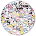 100pcs Sanrio Cartoon Stickers, Kawaii Hello Kitty Kuromi Mymelody Waterproof Vinyl Decal for Teen Boys and Girls Adult Laptop, Travel Case, Phone, Bike, Water Bottle, Guitar, Computer, Skateboard