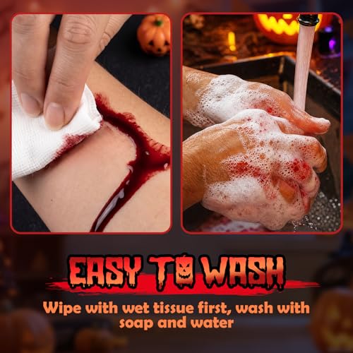 4PCS Halloween Fake Blood Kit Cosplay Vampire Makeup Accessories