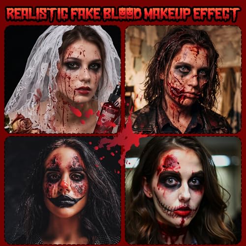 4PCS Halloween Fake Blood Kit Cosplay Vampire Makeup Accessories