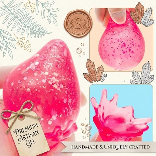 Dream Drop Squishy Fidget Toys Malt Sugar Filled Slow Rising Sensory Stress Balls for Adults Heavy Duty Glitter Droplet Squeeze Toys for Anxiety Relief Office Desk Easter Basket Stuffers Hot Pink