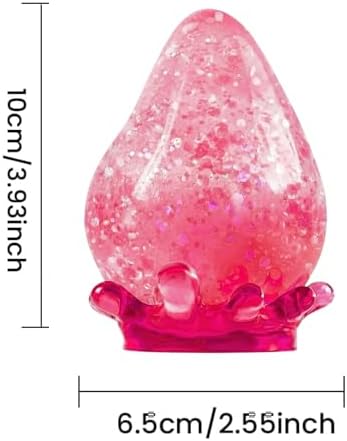 Dream Drop Squishy Fidget Toys Malt Sugar Filled Slow Rising Sensory Stress Balls for Adults Heavy Duty Glitter Droplet Squeeze Toys for Anxiety Relief Office Desk Easter Basket Stuffers Hot Pink