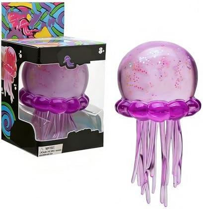 Nee doh Jellyfish Squeeze Toys, Drop Malt Sugar Balls Relieve Stress, Sensory Toy with a Super Solid Squish for Adult, Squishy Ultra Squishy and Moldable Slow Rise (#Purple)