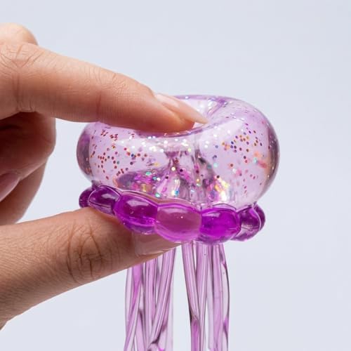 Nee doh Jellyfish Squeeze Toys, Drop Malt Sugar Balls Relieve Stress, Sensory Toy with a Super Solid Squish for Adult, Squishy Ultra Squishy and Moldable Slow Rise (#Purple)