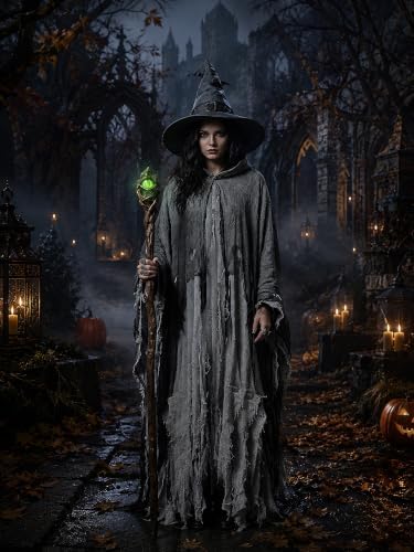 Grim Reaper Hooded Cloak for Men Women Halloween Costumes Cosplay Props