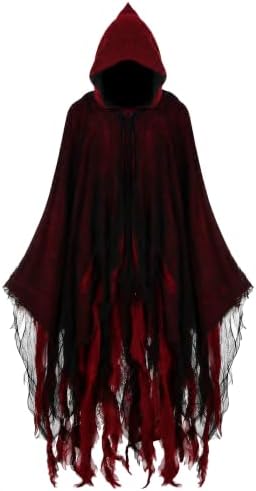 Grim Reaper Hooded Cloak for Men Women Halloween Costumes Cosplay Props