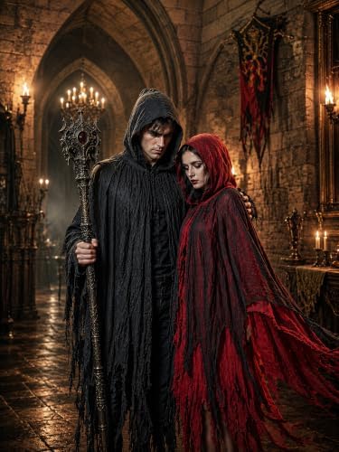 Grim Reaper Hooded Cloak for Men Women Halloween Costumes Cosplay Props