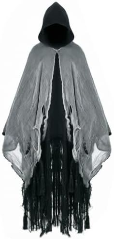Grim Reaper Hooded Cloak for Men Women Halloween Costumes Cosplay Props