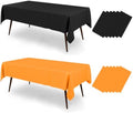 12 Packs Disposable Plastic Halloween Table Cloth Black and Orange