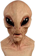 Realistic Area 51 Alien Full Head Latex Mask, Scary Creepy Prop for Adults Halloween Cosplay Costume Party 2026