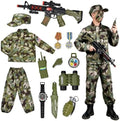 Kids Army Costume for Boys - 14 PCS Soldier Halloween Costume for Boys