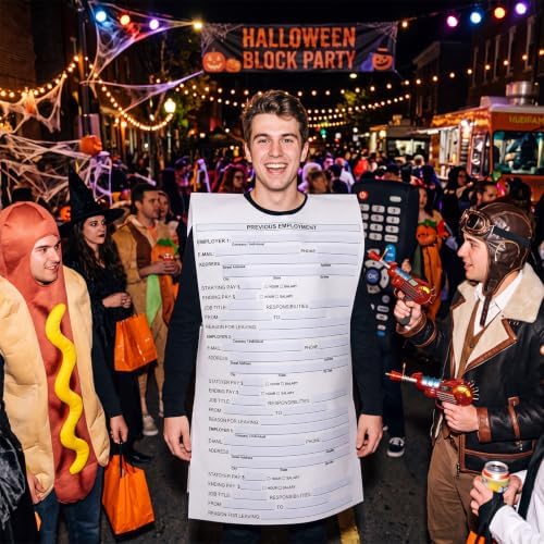 Halloween Job Application Form Felt Costume for Adult Multicolor
