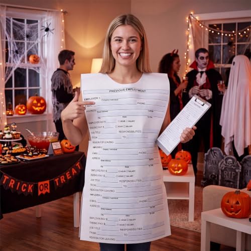 Halloween Job Application Form Felt Costume for Adult Multicolor