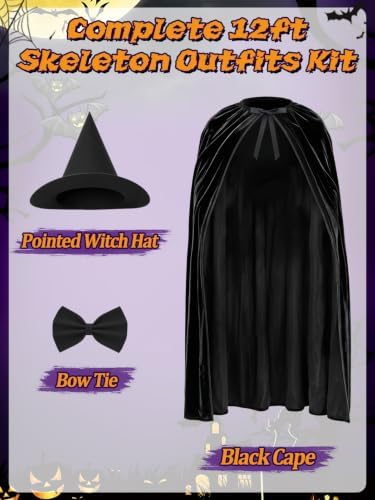 12 Foot Skeleton Outfits for Halloween Outdoor Decorations